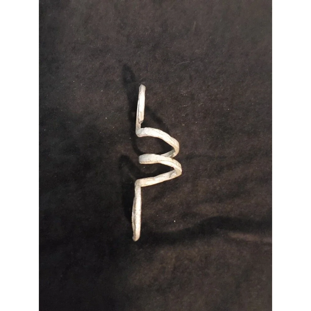 Silver Metal  Hand Forged Napkin Rings Set 4 Brutalist Rustic Primitive
